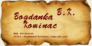 Bogdanka Kominac vizit kartica